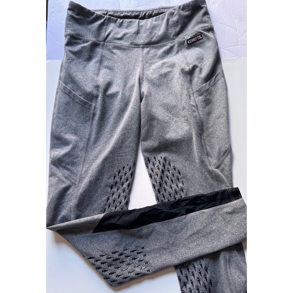 Kerrits Womens Gray Full Leg Grip Equestrian Riding Tights Breeches Size Small